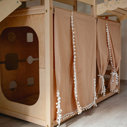 Close-up of Wood and Hearts Large Playground Climber - Natural