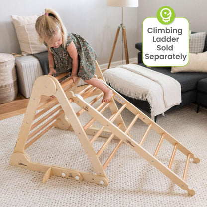 Girl Climbing on Little Partners Learn 'N Climb Triangle Natural