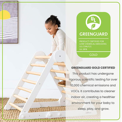 Girl Climbing on Little Partners Learn 'N Climb Triangle Natural & White