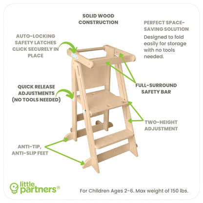 Little Partners Learn 'N Fold Learning Tower Natural