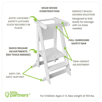 Little Partners Learn 'N Fold Learning Tower White