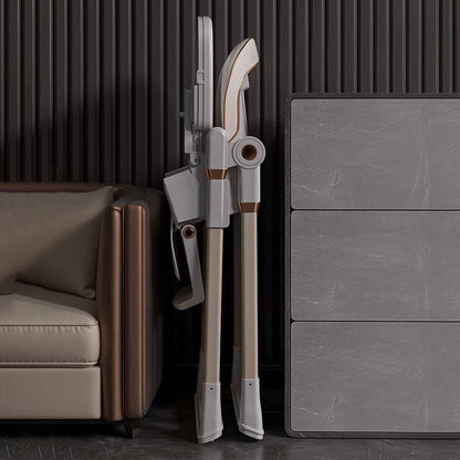 Folded Leavader Adjustable Baby High Chair White in a living room