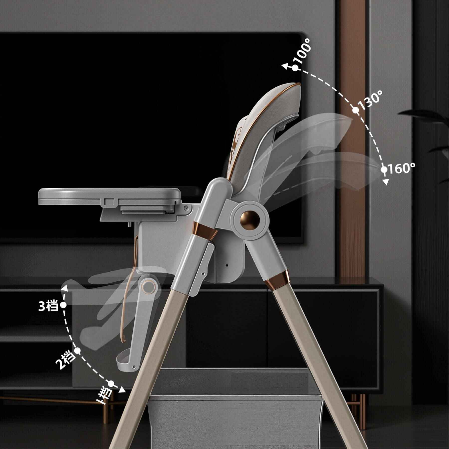 Leavader Adjustable Baby High Chair White
