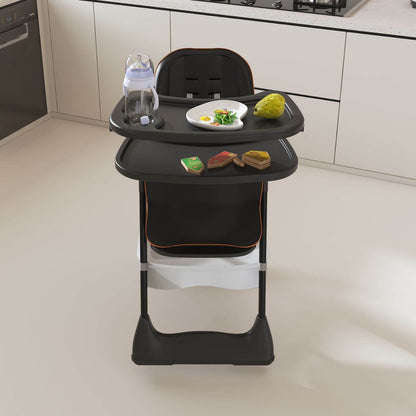 Leavader Adjustable Baby High Chair Black in a kitchen setting