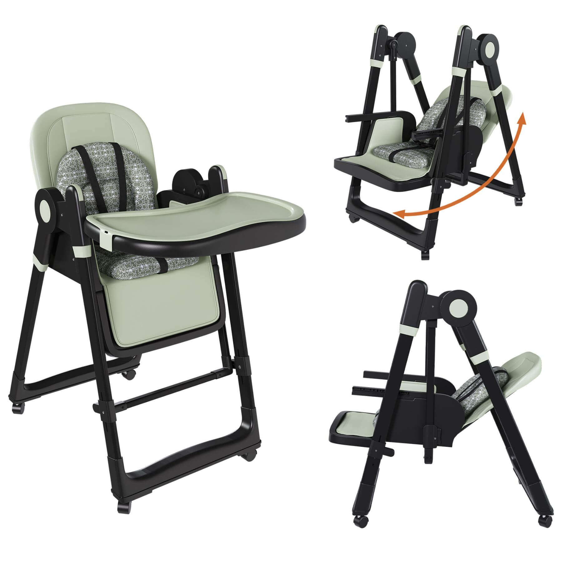 Leavader Adjustable Baby High Chair - Dark Green