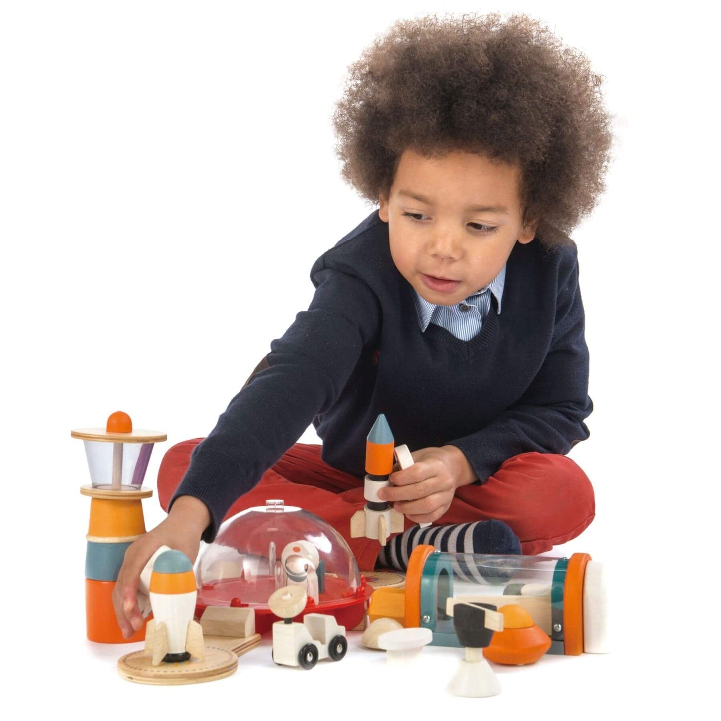 Child playing with Tender Leaf Life on Mars Set