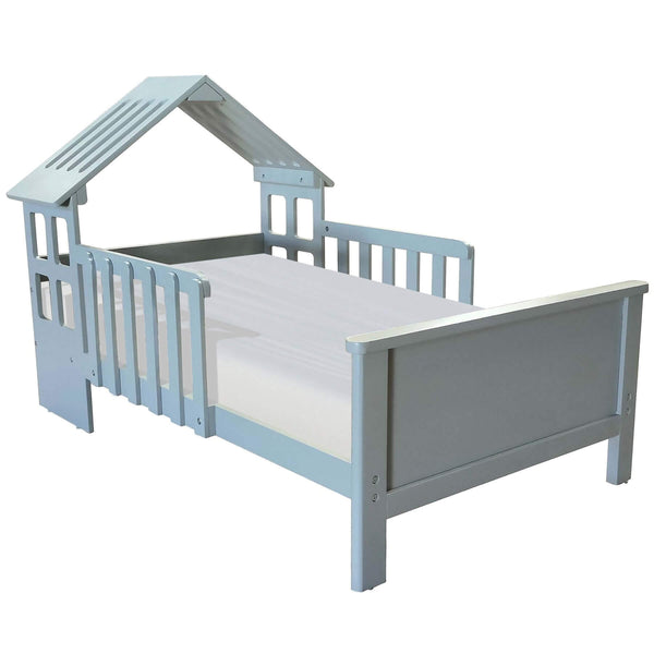 Girl Reading on Little Partners Lil' House Toddler Bed White