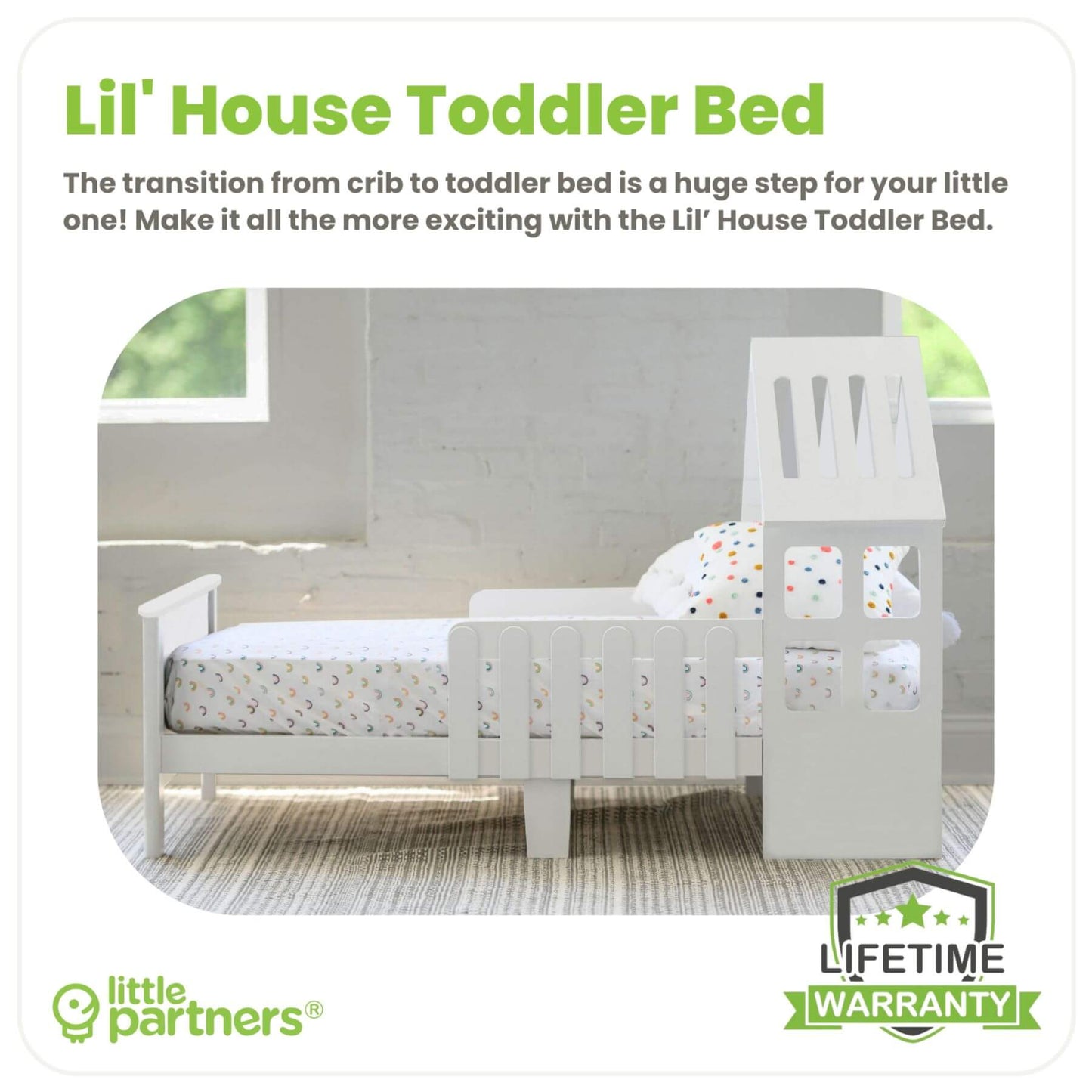 Little Partners Lil' House Toddler Bed White