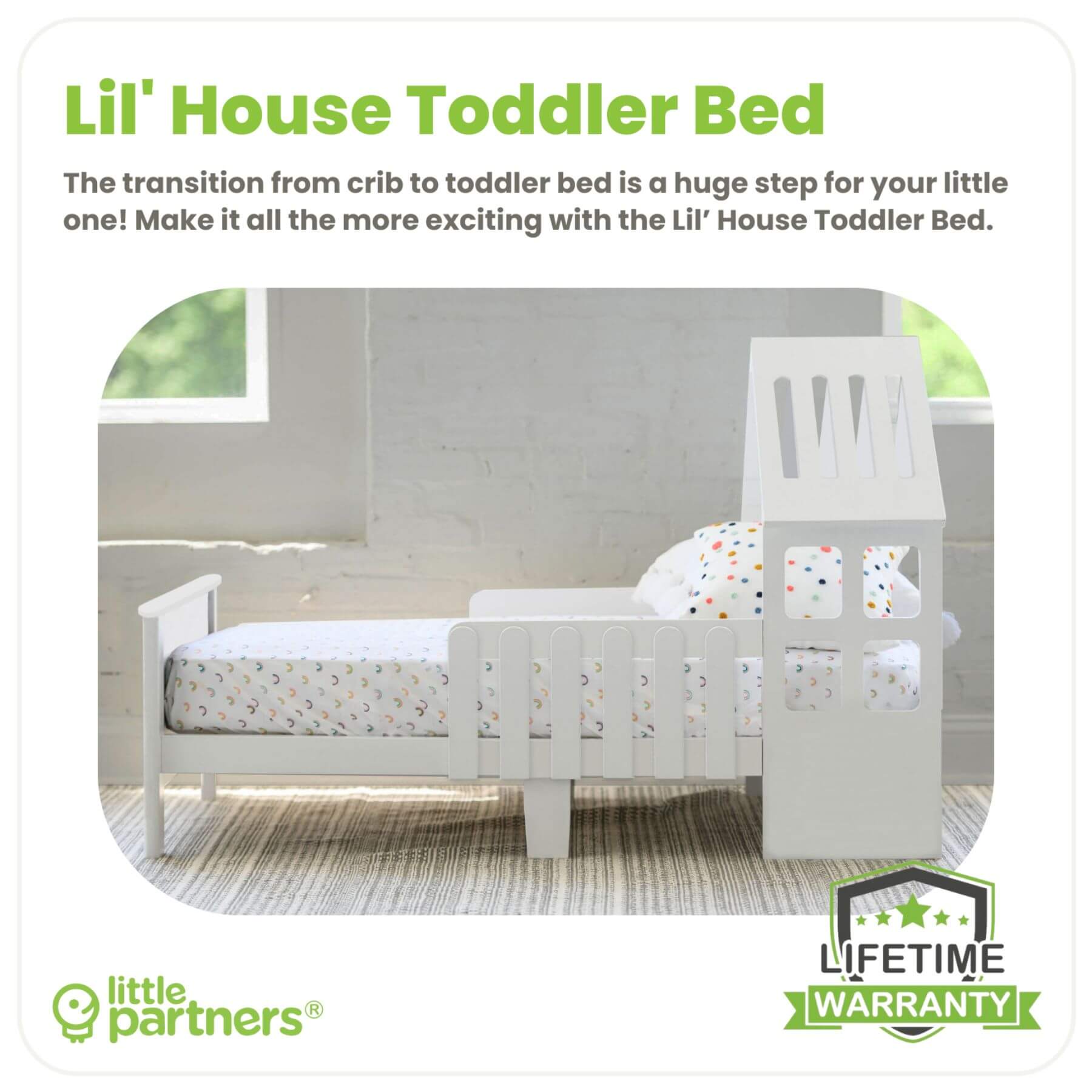 Little Partners Lil' House Toddler Bed White