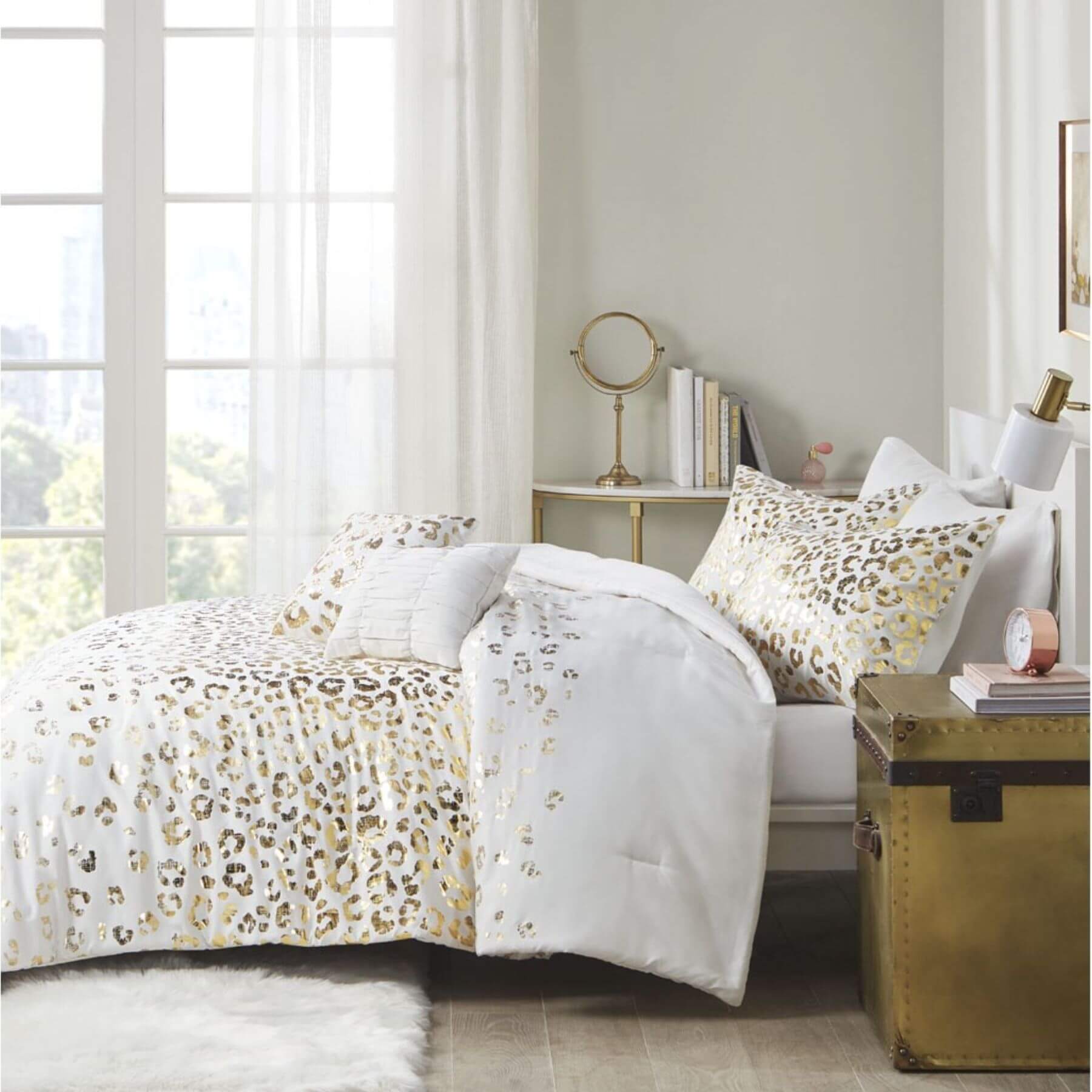 Lillie Metallic Animal Printed Comforter Set