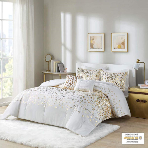 Lillie Metallic Animal Printed Comforter Set