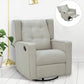 HOMCOM Linen Fabric Swivel Gliding Recliner Sofa Chair Beige