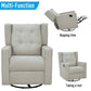 HOMCOM Linen Fabric Swivel Gliding Recliner Sofa Chair Beige