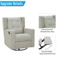 HOMCOM Linen Fabric Swivel Gliding Recliner Sofa Chair Beige