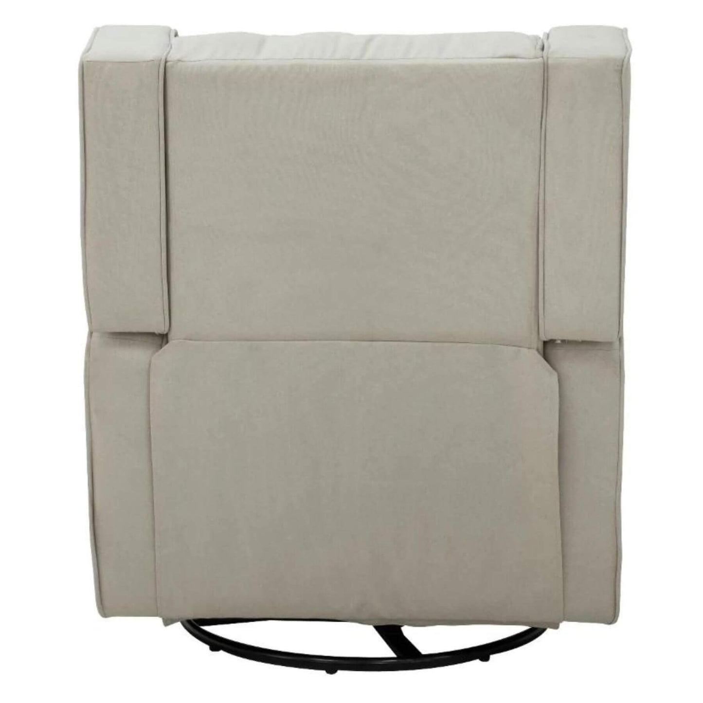 Back View of HOMCOM Linen Fabric Swivel Gliding Recliner Sofa Chair Beige