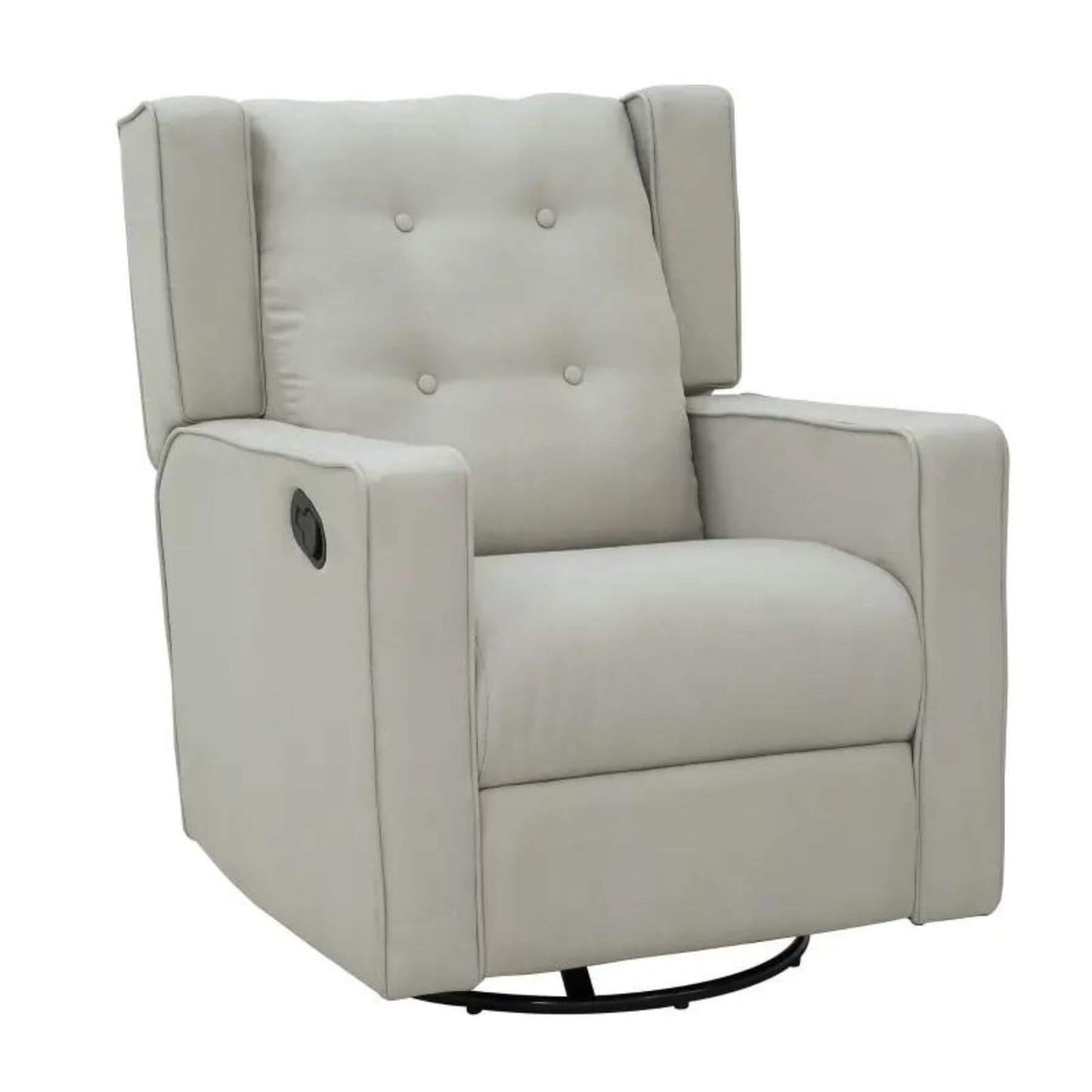 HOMCOM Linen Fabric Swivel Gliding Recliner Sofa Chair Beige