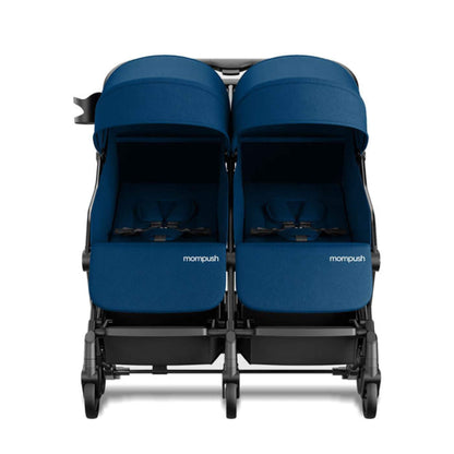 Front View of Mompush Lithe Double Stroller Navy