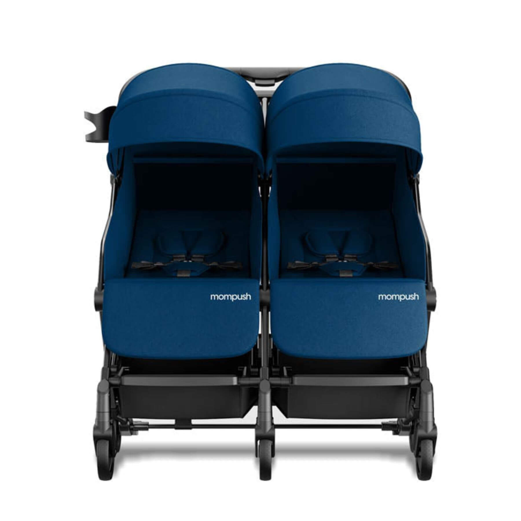 Front View of Mompush Lithe Double Stroller Navy