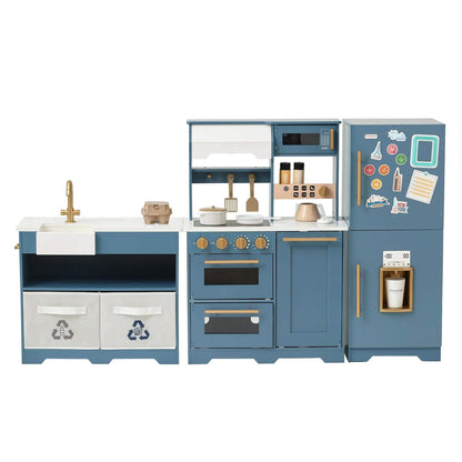 Teamson Kids Little Chef Atlanta Large Modular Play Kitchen Blue
