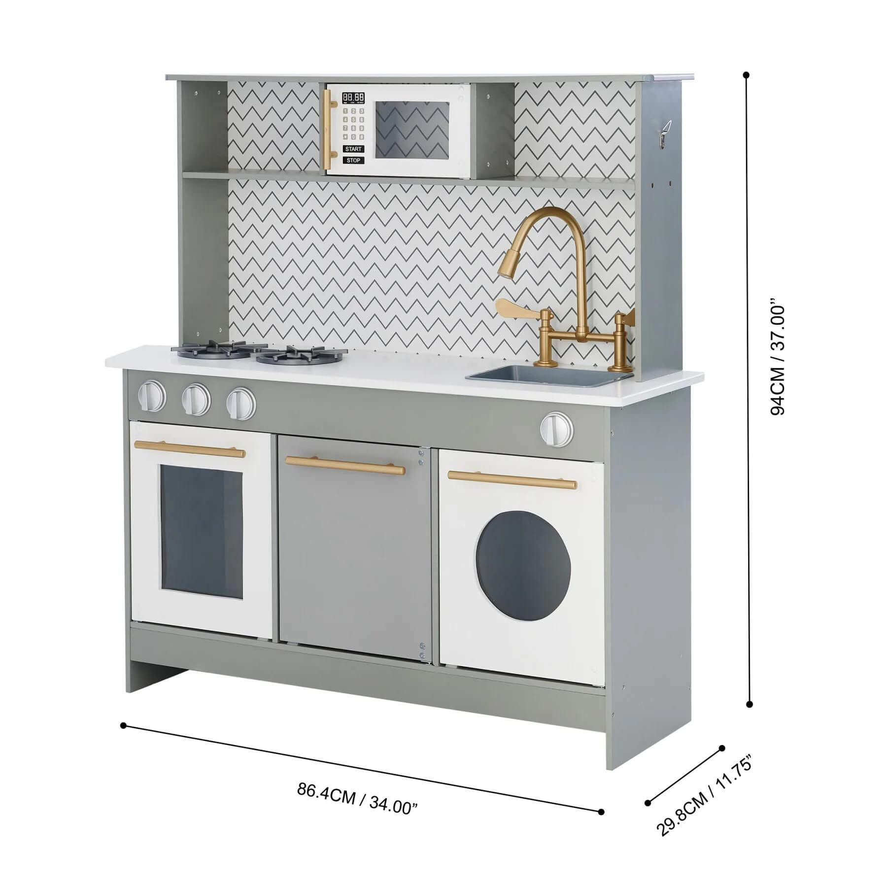 Teamson Kids Little Chef Berlin Modern Play Kitchen Gray