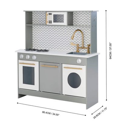 Teamson Kids Little Chef Berlin Modern Play Kitchen Gray