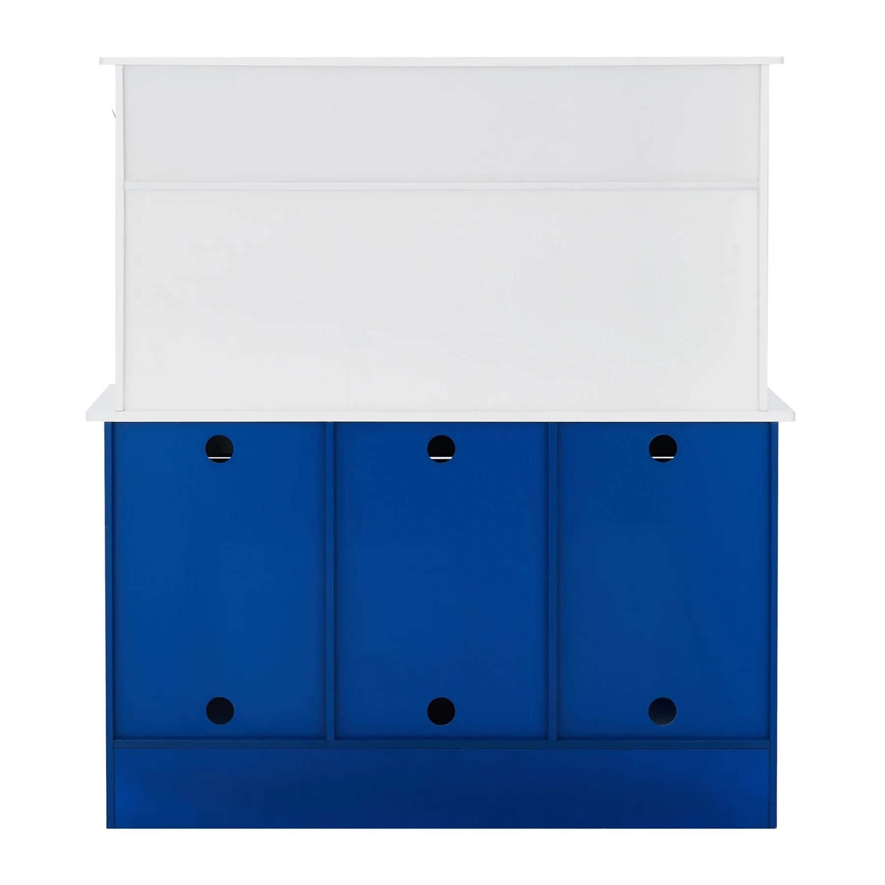 Back View of Teamson Kids Little Chef Berlin Play Kitchen Blue/White