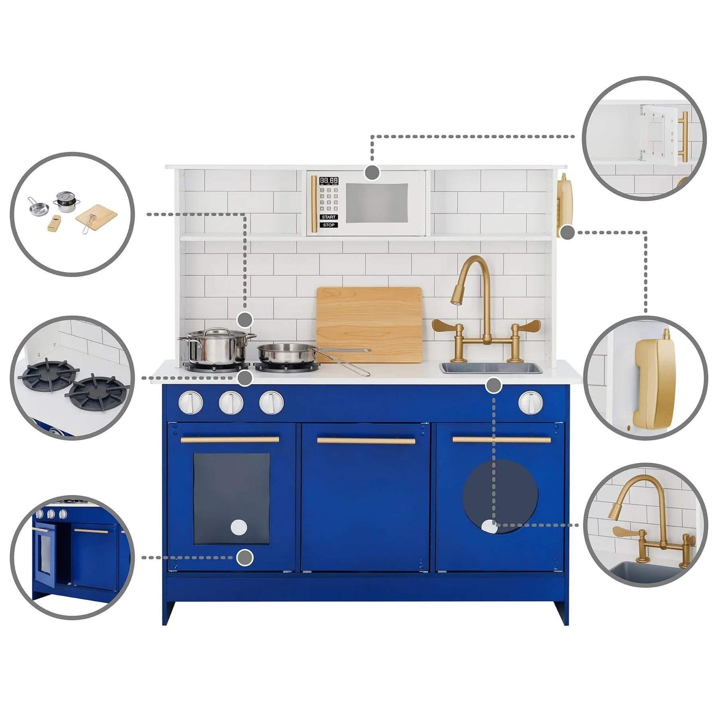 Teamson Kids Little Chef Berlin Play Kitchen Blue/White