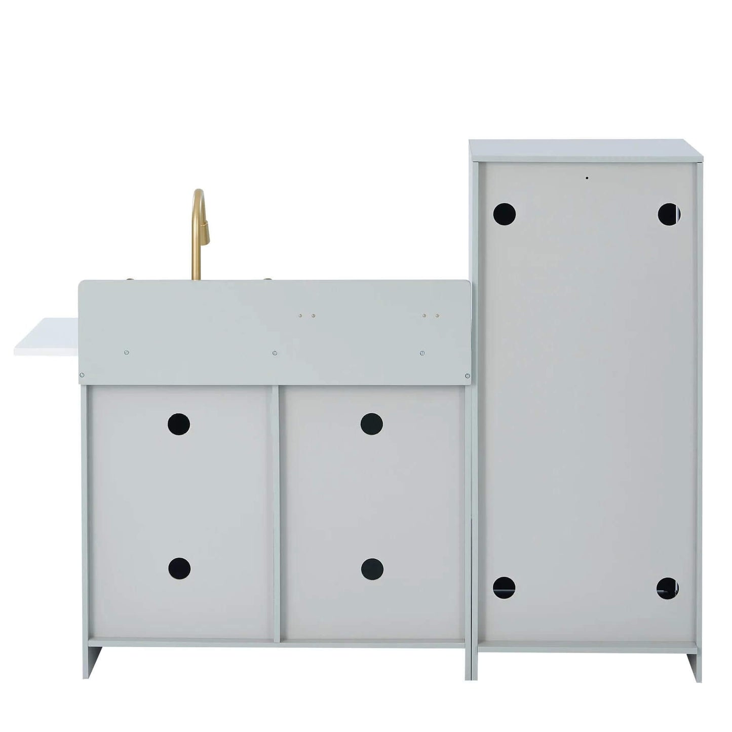 Back View of Teamson Kids Little Chef Charlotte Modern Play Kitchen Gray/Gold