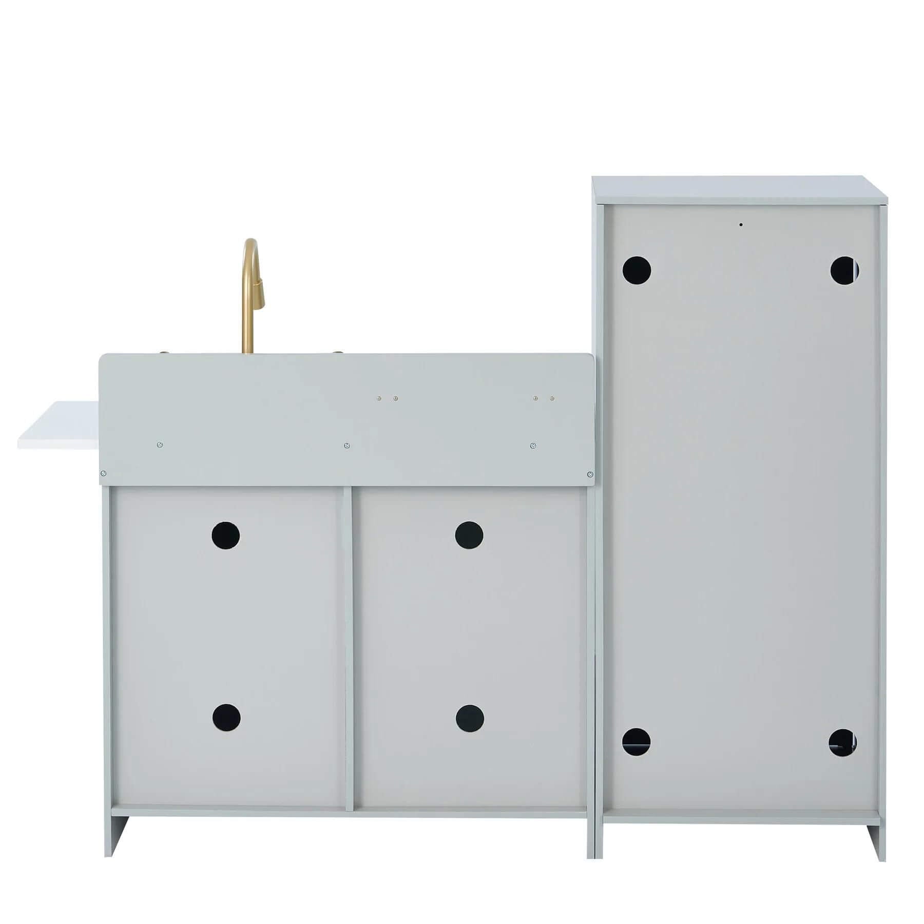 Back View of Teamson Kids Little Chef Charlotte Modern Play Kitchen Gray/Gold
