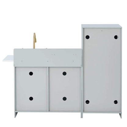 Back View of Teamson Kids Little Chef Charlotte Modern Play Kitchen Gray/Gold