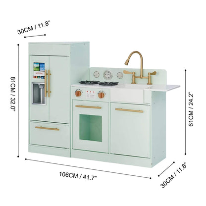 Teamson Kids Little Chef Charlotte Modern Play Kitchen Mint/Gold