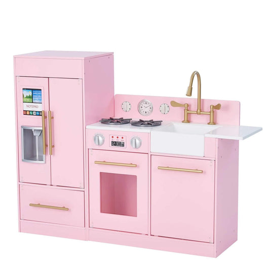 Teamson Kids Little Chef Charlotte Play Kitchen & Refrigerator Set Pink