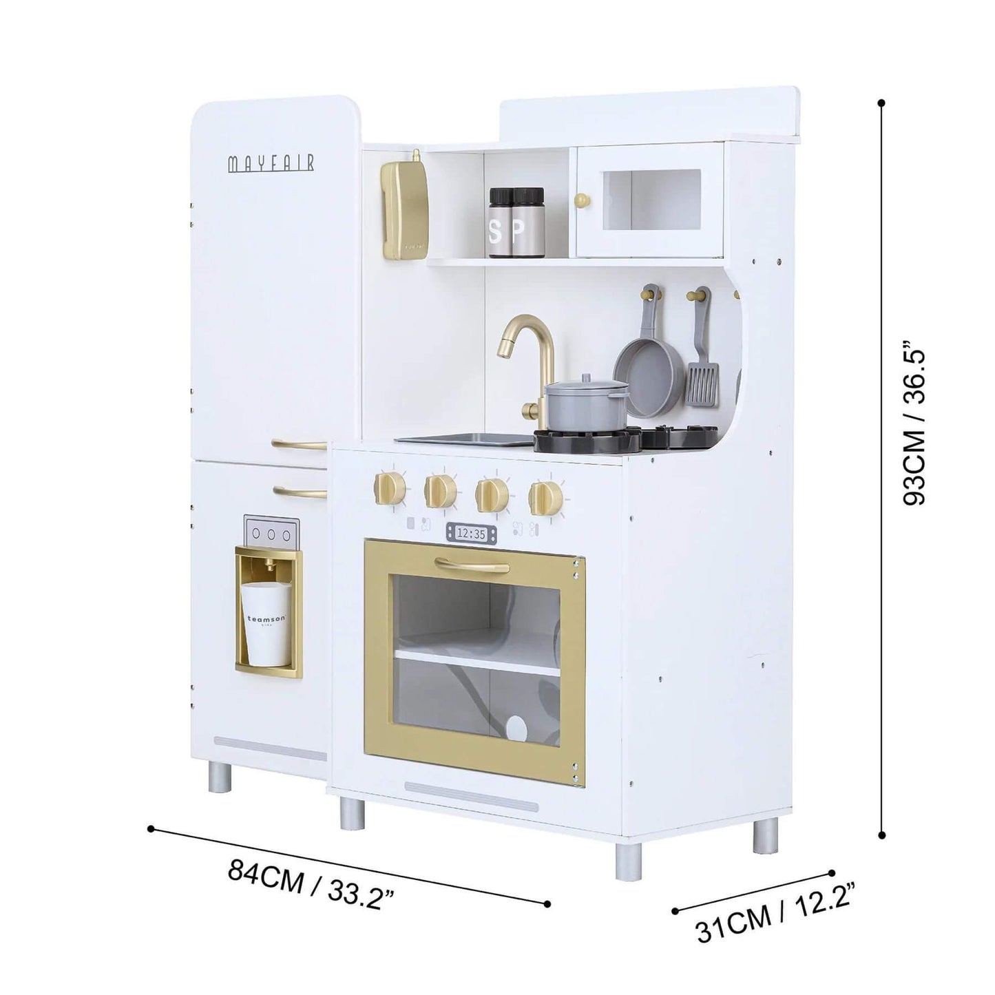 Teamson Kids Little Chef Mayfair Classic Kids Kitchen Playset White/Gold