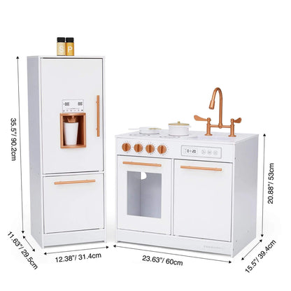 Little Chef Milano Two-Piece Modular Modern Delight Play Kitchen White