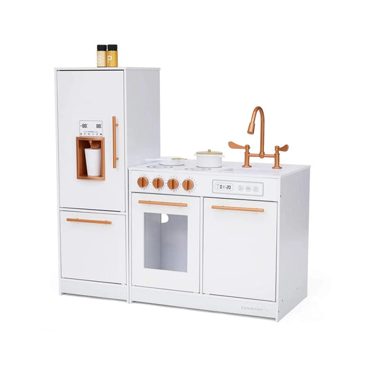 Little Chef Milano Two-Piece Modular Modern Delight Play Kitchen White