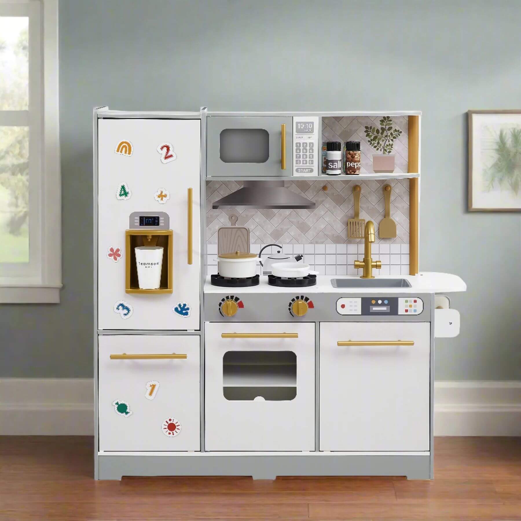 Teamson Kids Little Chef Springfield Play Kitchen & Accessories Gray/White