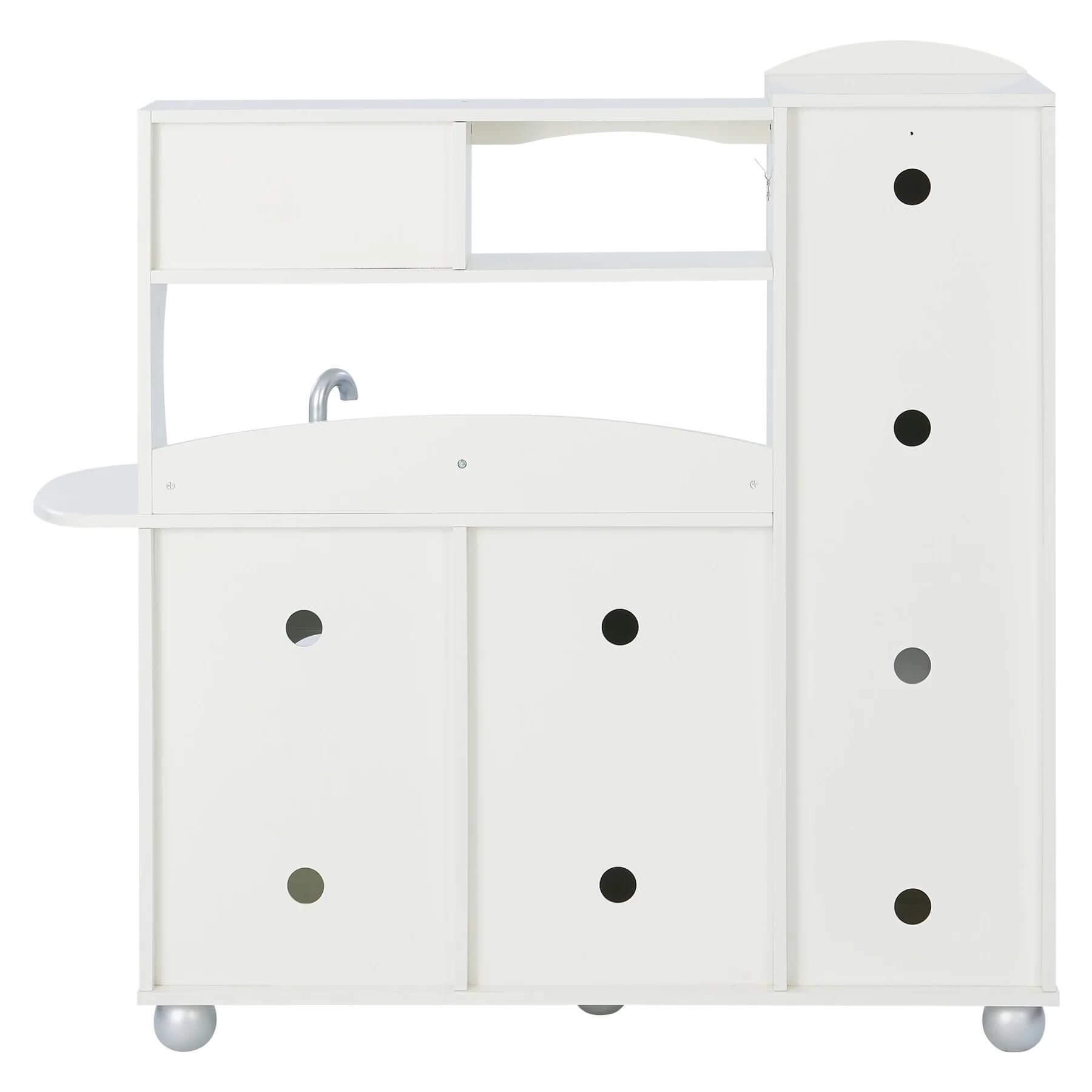 Back View of Teamson Kids Little Chef Westchester Retro Kids Kitchen Playset Ivory