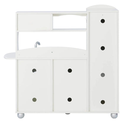 Back View of Teamson Kids Little Chef Westchester Retro Kids Kitchen Playset Ivory
