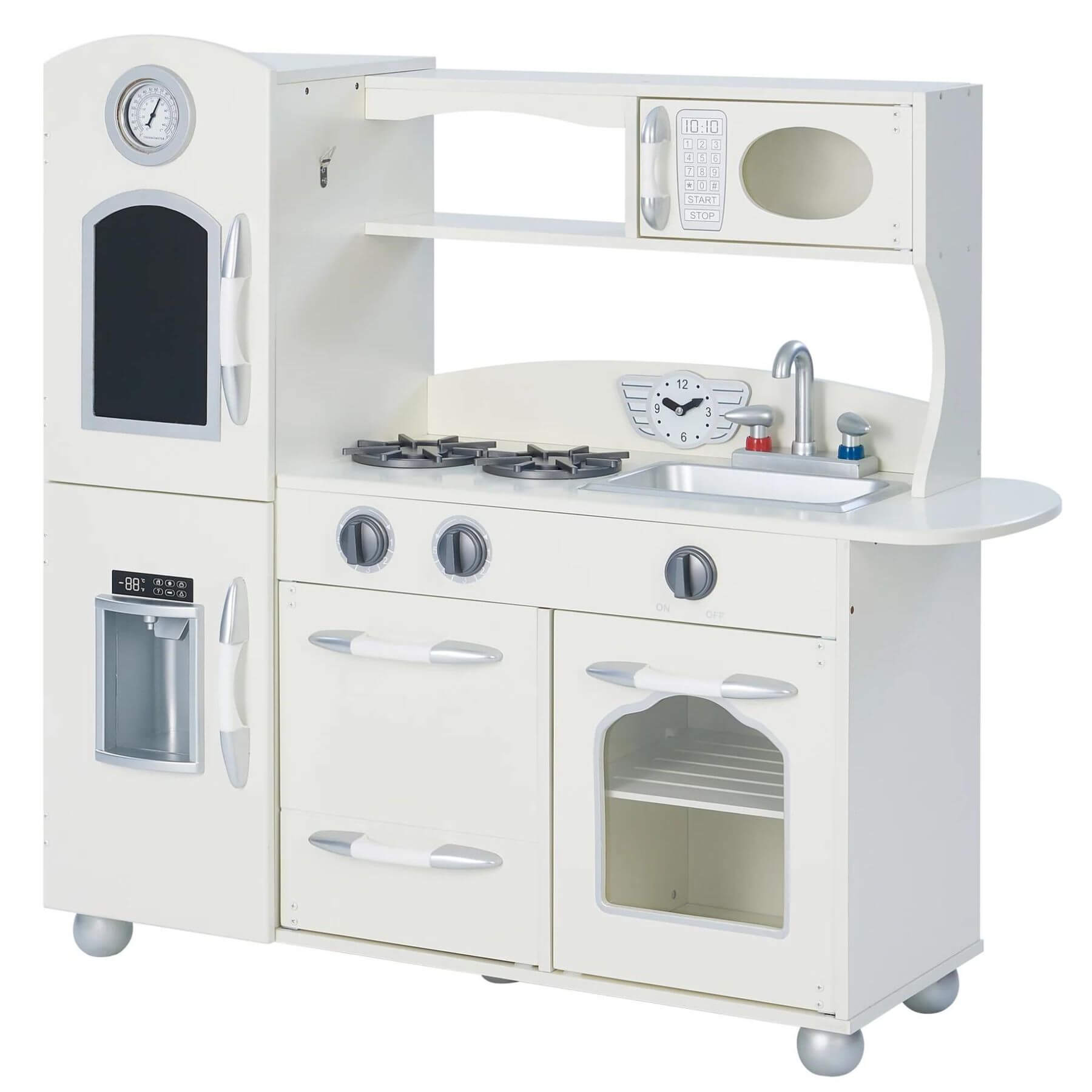 Teamson Kids Little Chef Westchester Retro Kids Kitchen Playset Ivory