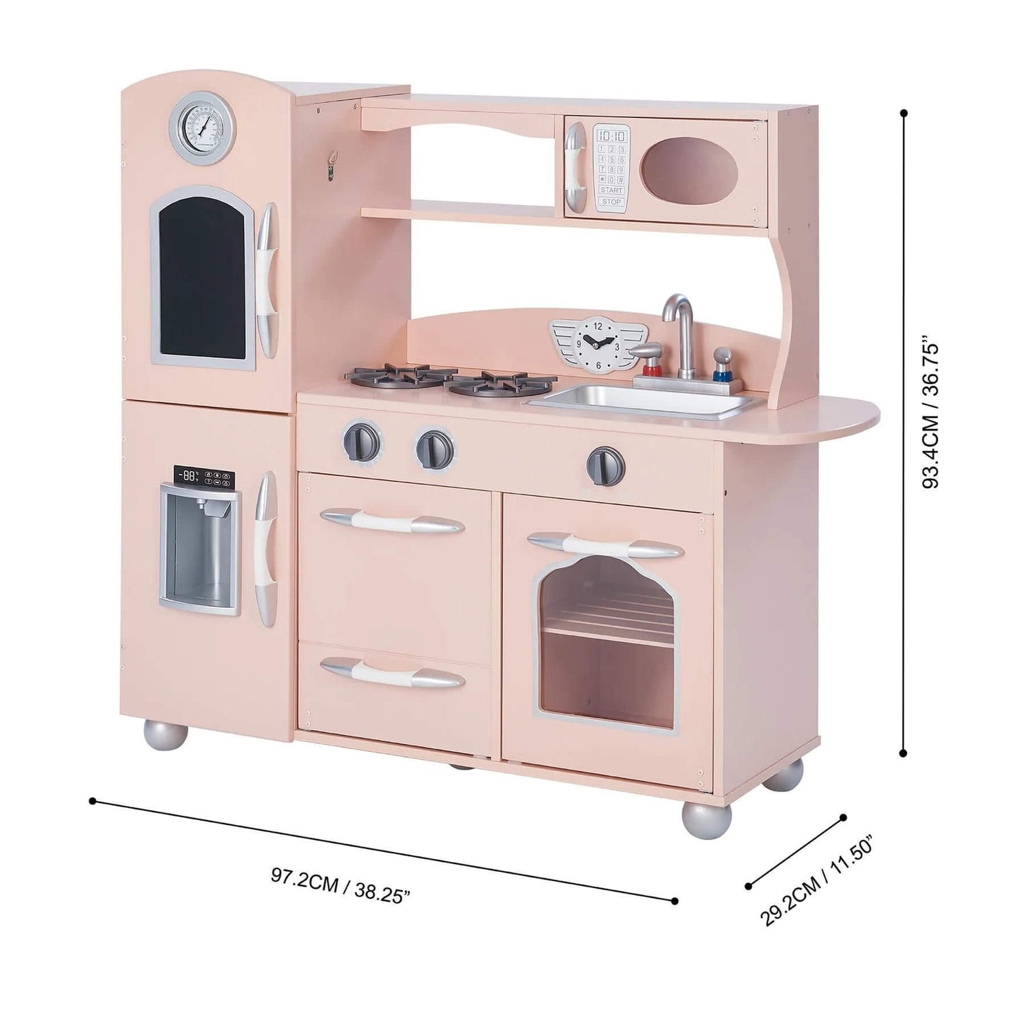 Teamson Kids Little Chef Westchester Retro Kids Kitchen Playset Pink