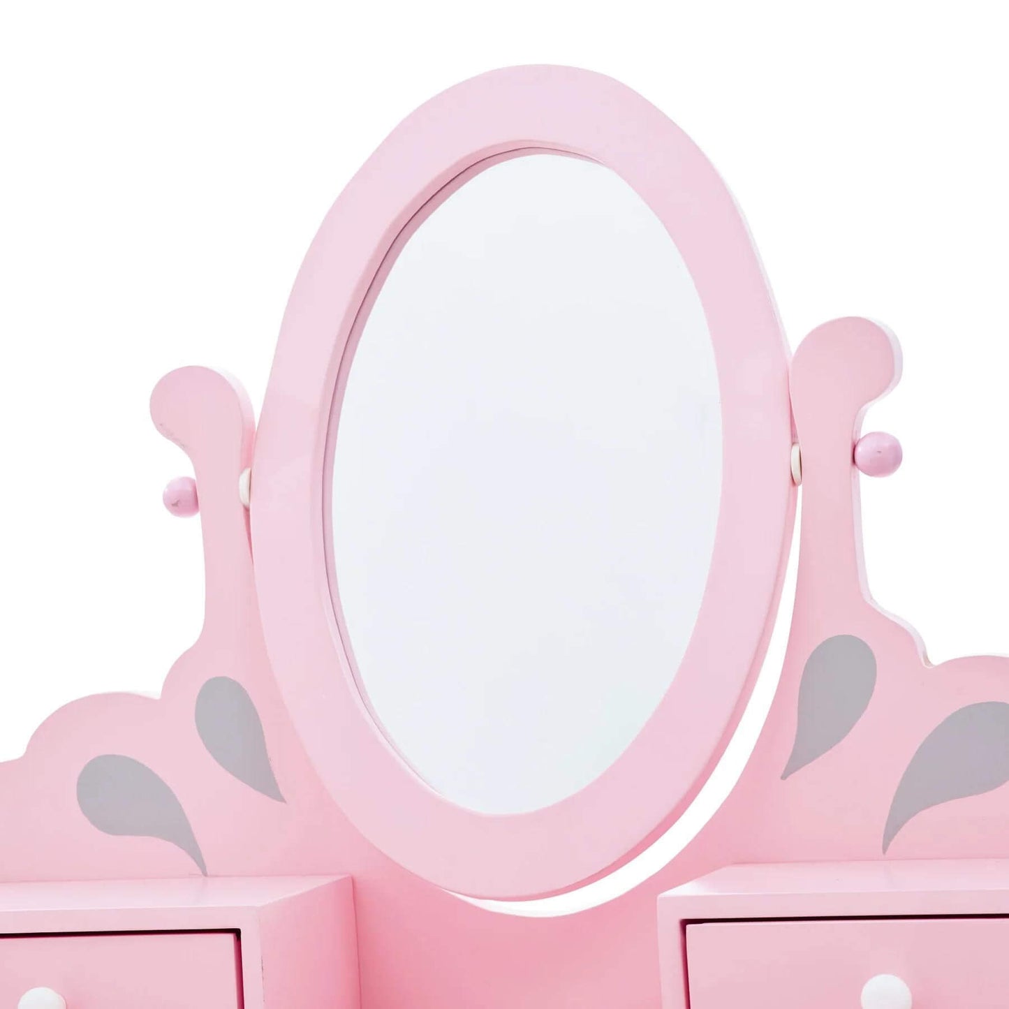 Mirror of Teamson Kids Little Princess Rapunzel Vanity Playset Pink/Gray