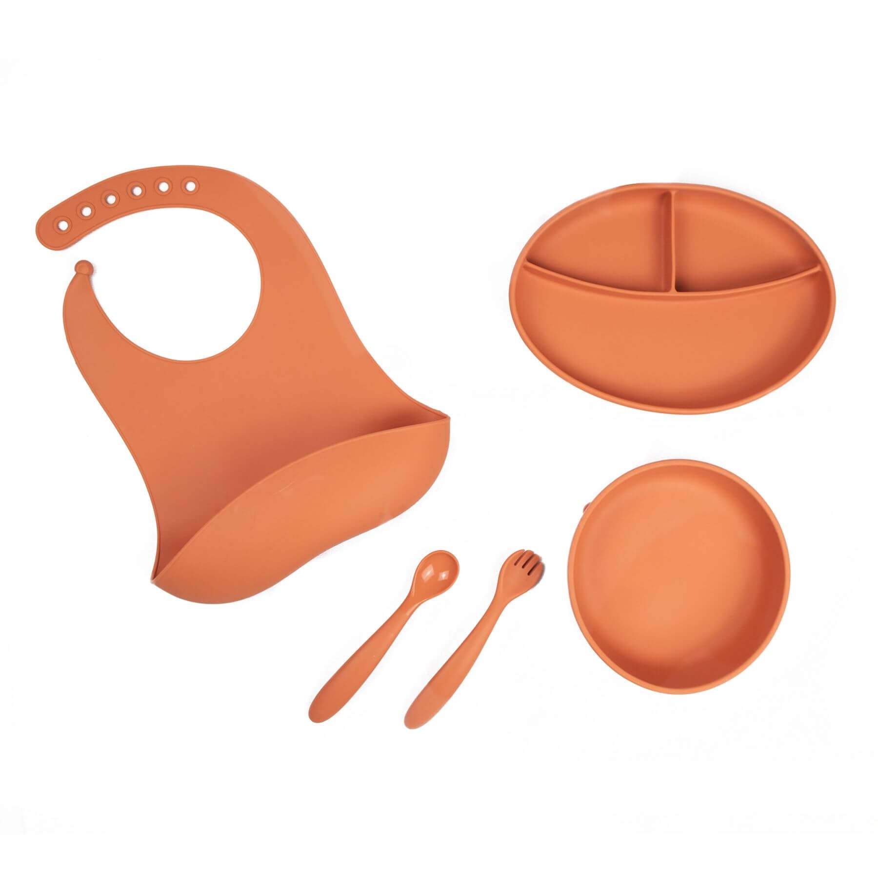 Little Twig Silicone 6 Pc Feeding Set Clay