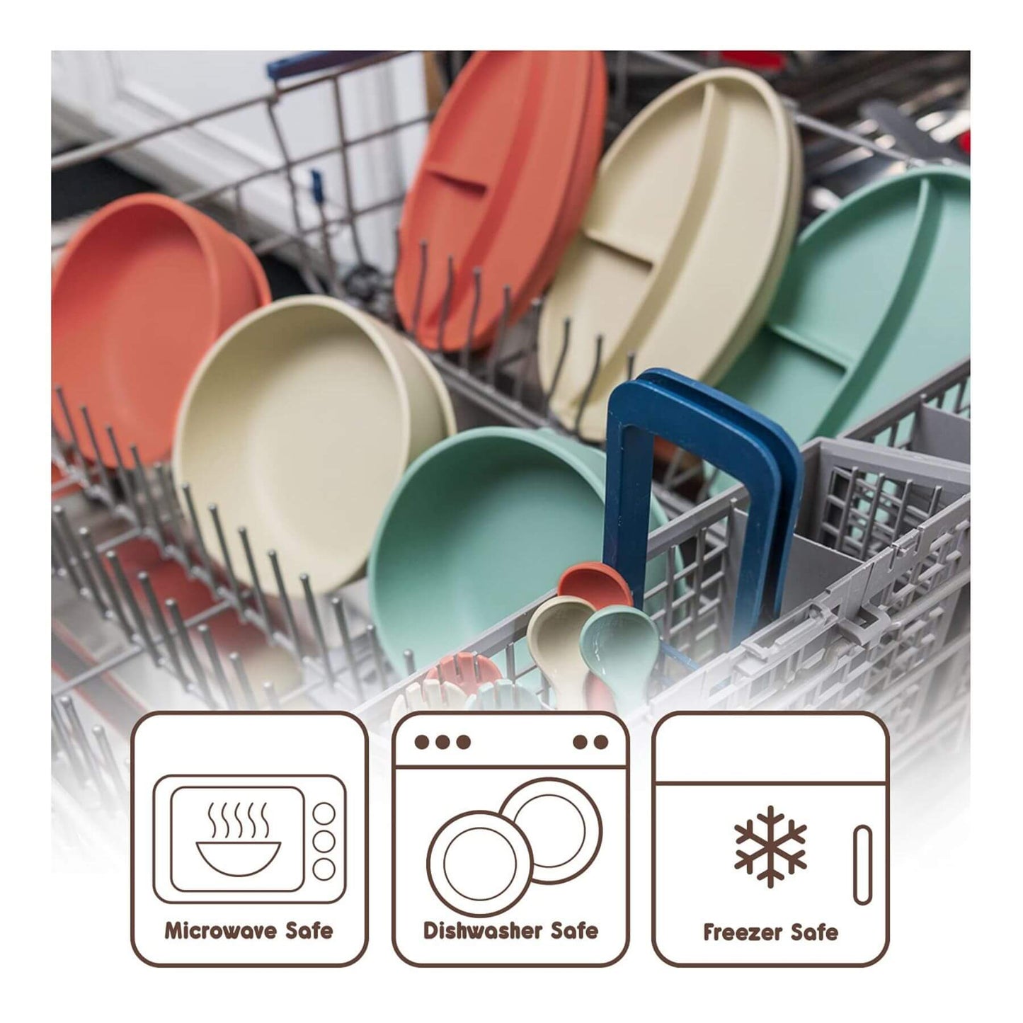 Little Twig Silicone 6 Pc Feeding Set in Dish Rack