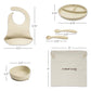 Dimensions of Little Twig Silicone 6 Pc Feeding Set Almond