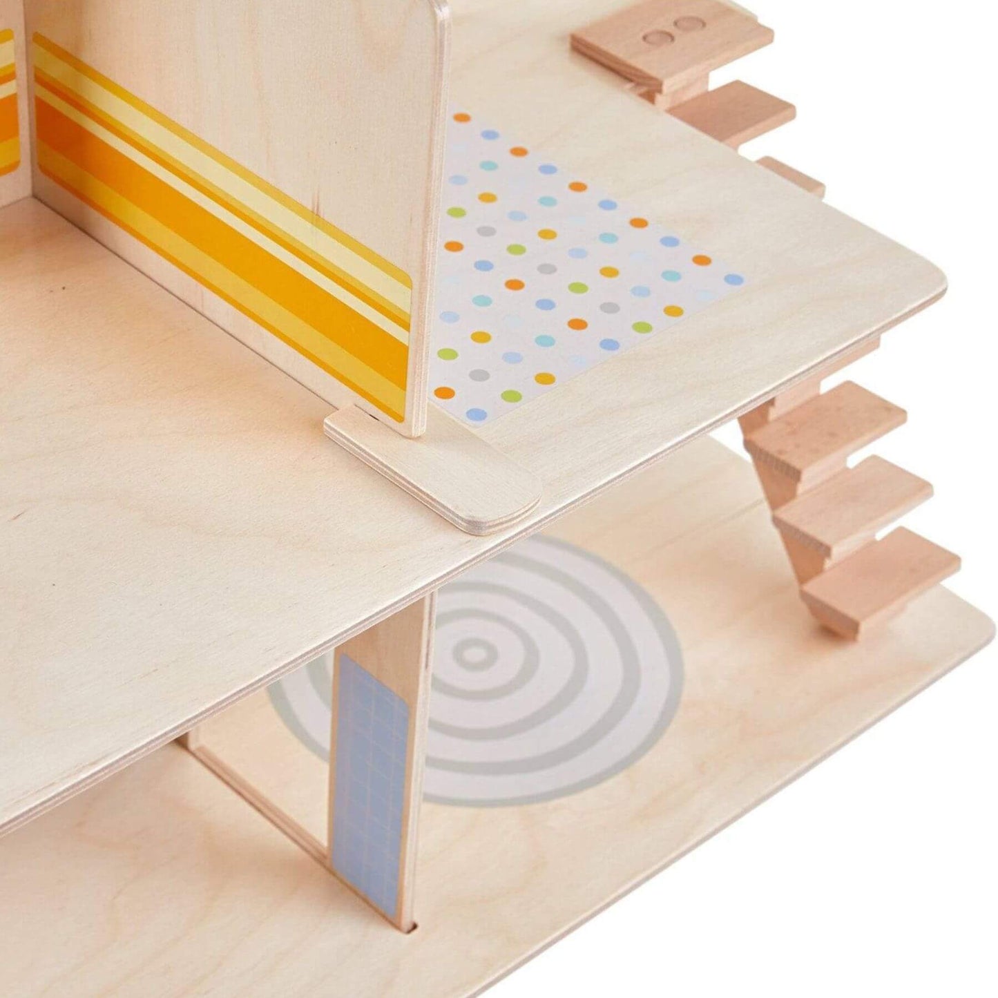 Close-up of Little Friends Dollhouse Town Villa with Furniture