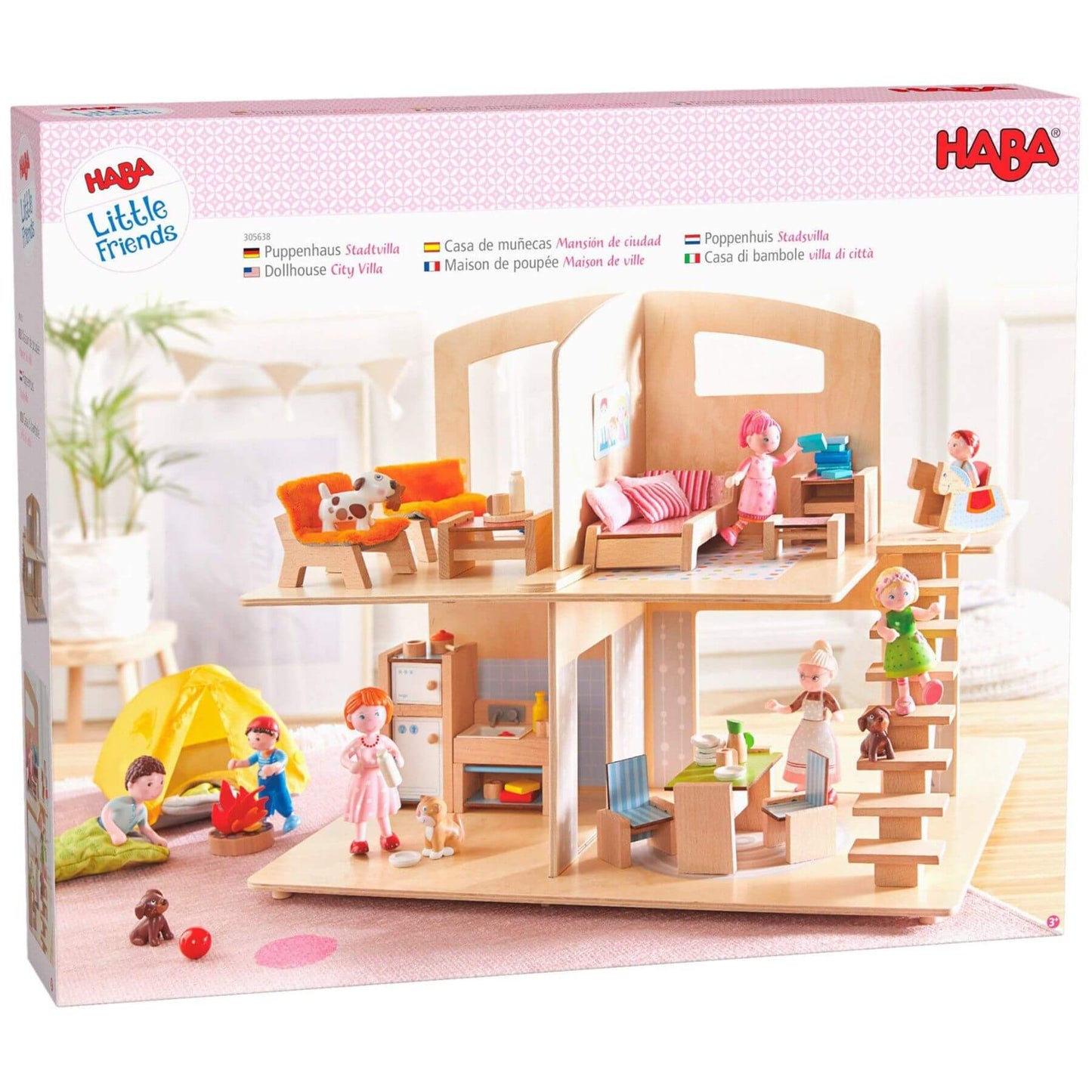 Little Friends Dollhouse Town Villa with Furniture Packaged