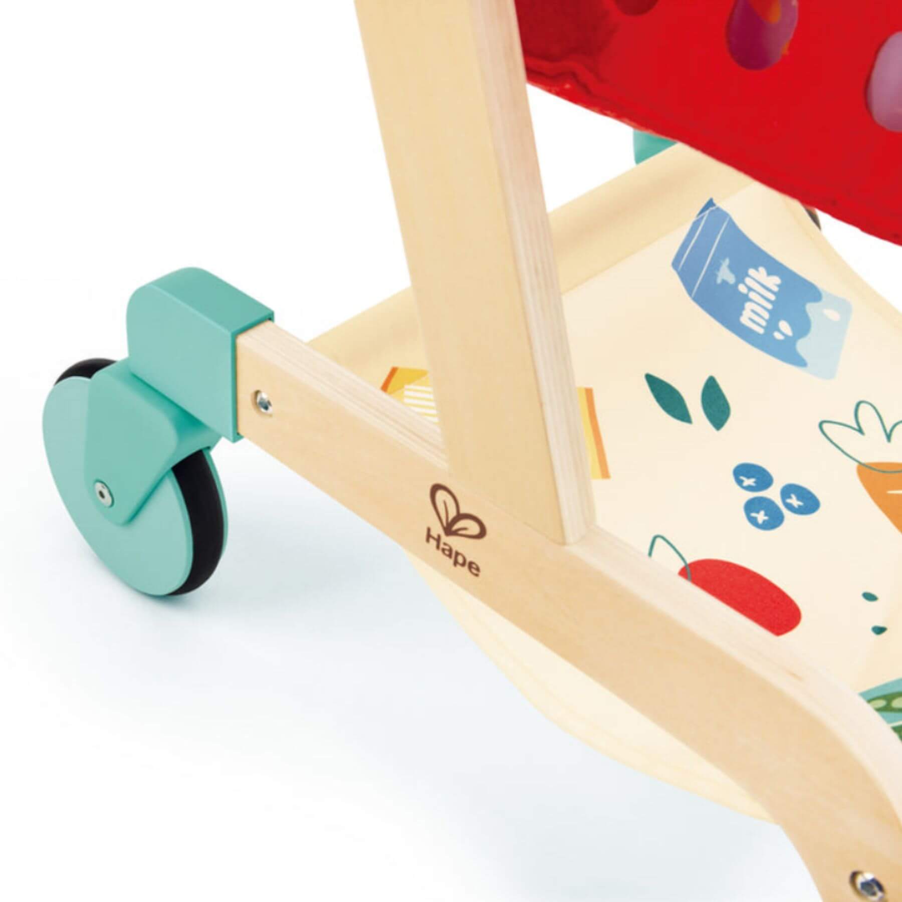 Close-up of Hape Little Shopper's Cart & Basket