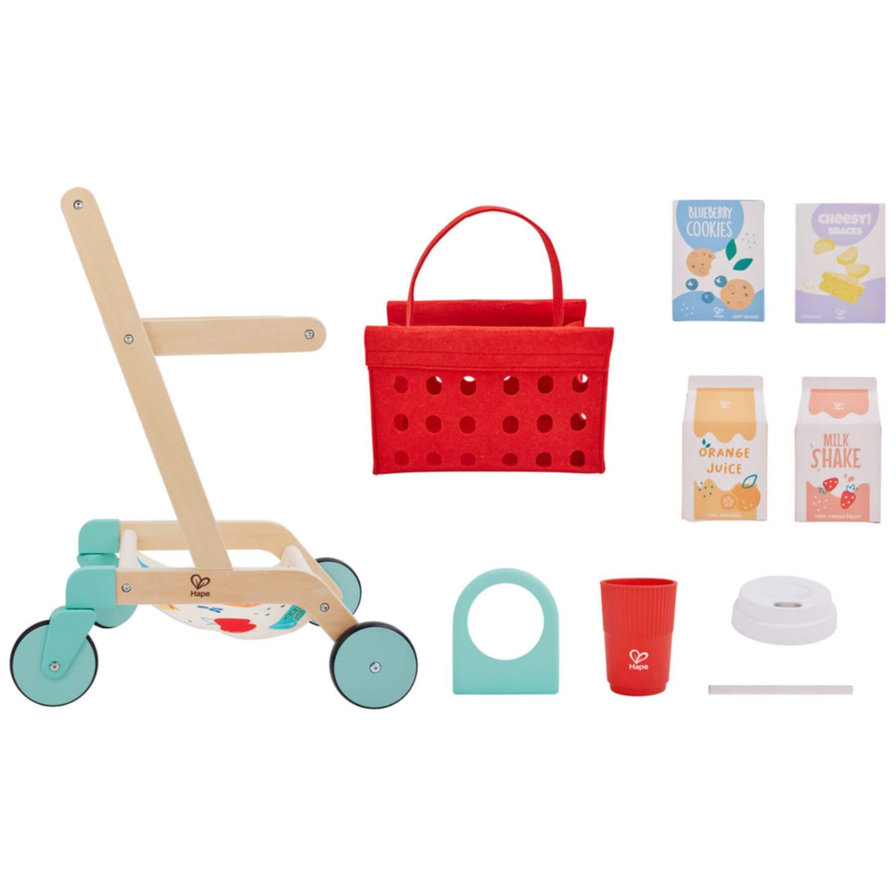 Hape Little Shopper's Cart & Basket with accessories