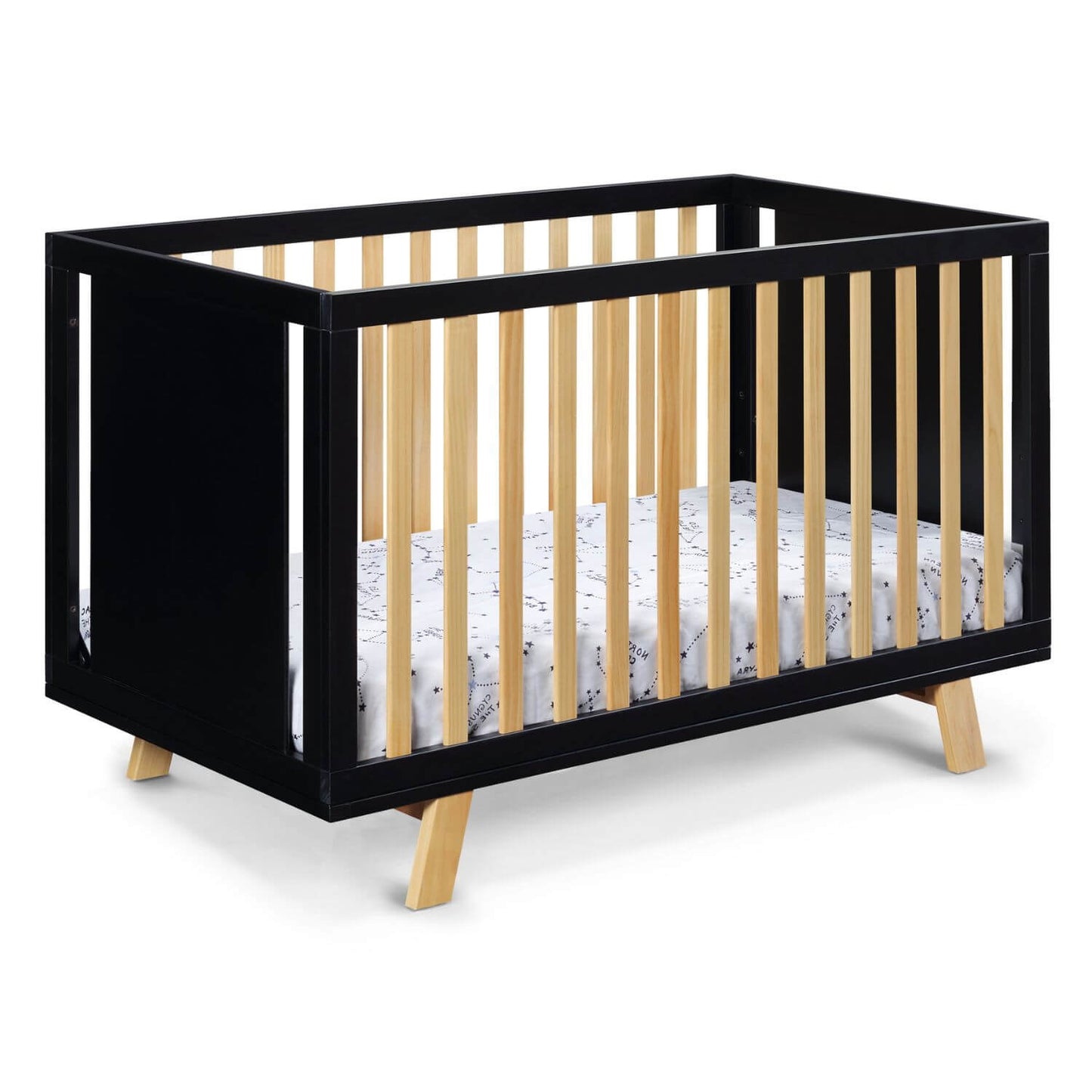 Livia 3-in-1 Convertible Island Crib Black/Natural