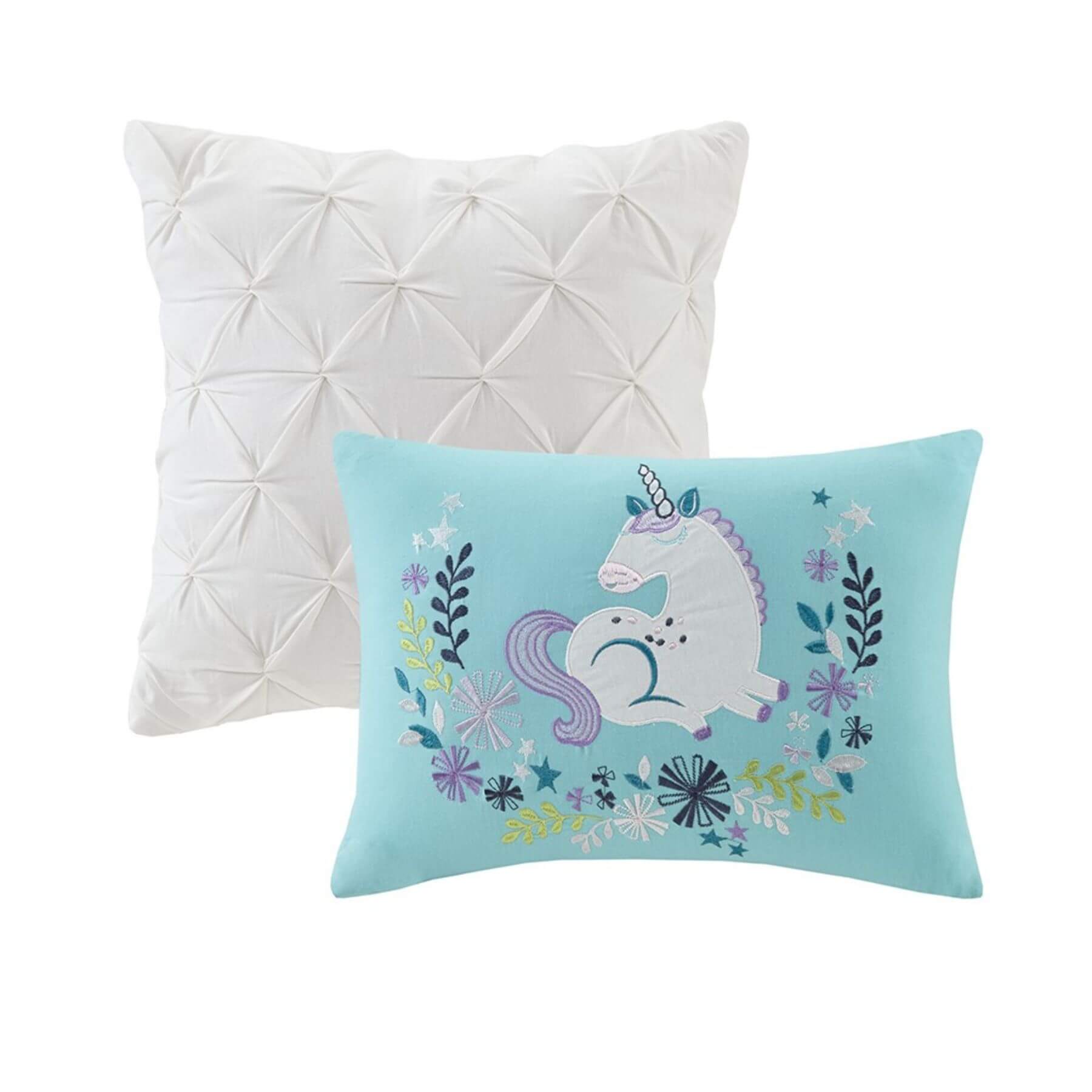 Lola Unicorn Reversible Cotton Decorative Pillows Purple